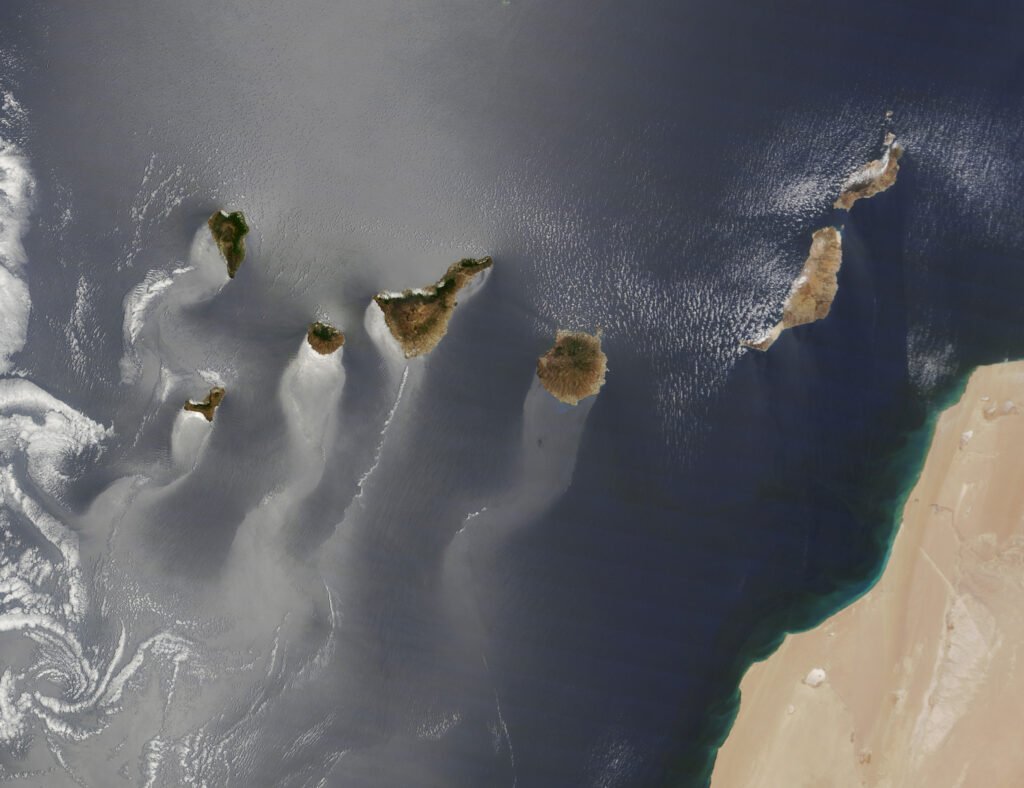 Imagen de satélite de las Islas Canarias